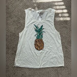 Express Pineapple Sequin Tank Top